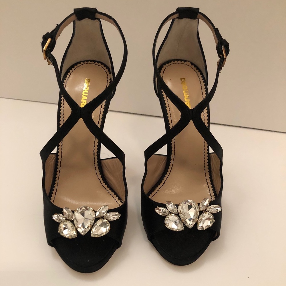 Dsquared 2 crystal embellished black heels